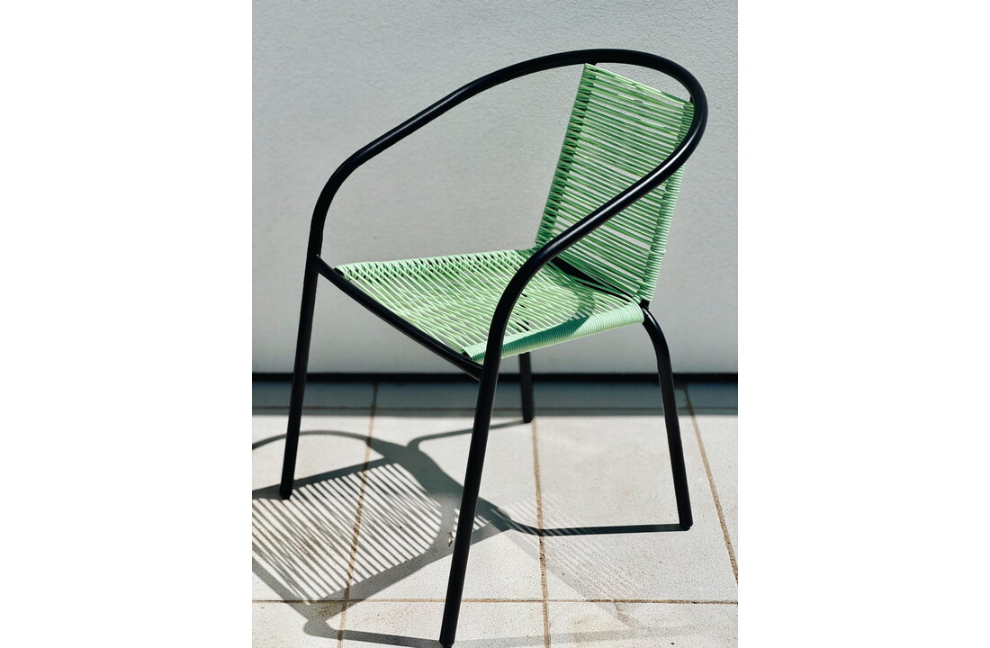 Tuinstoel staal met gevlochten zitting – 72 cm – groen