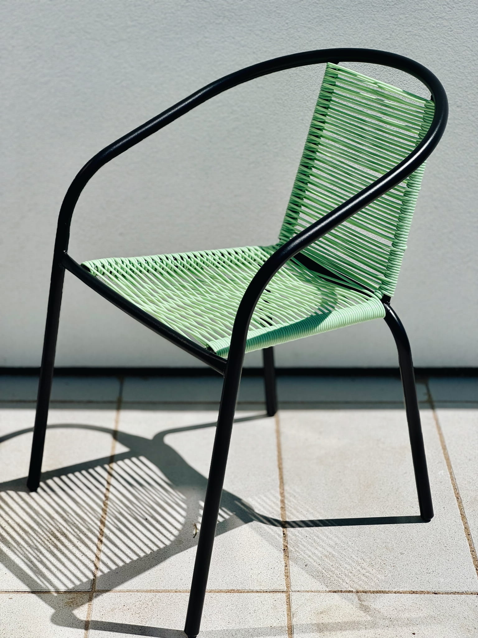 Tuinstoel staal met gevlochten zitting – 72 cm – groen