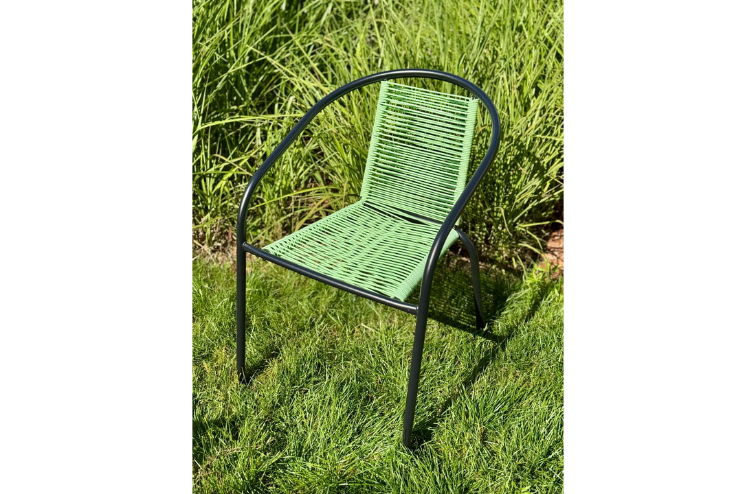 Tuinstoel staal met gevlochten zitting – 72 cm – groen