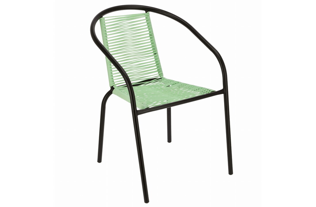 Tuinstoel staal met gevlochten zitting – 72 cm – groen