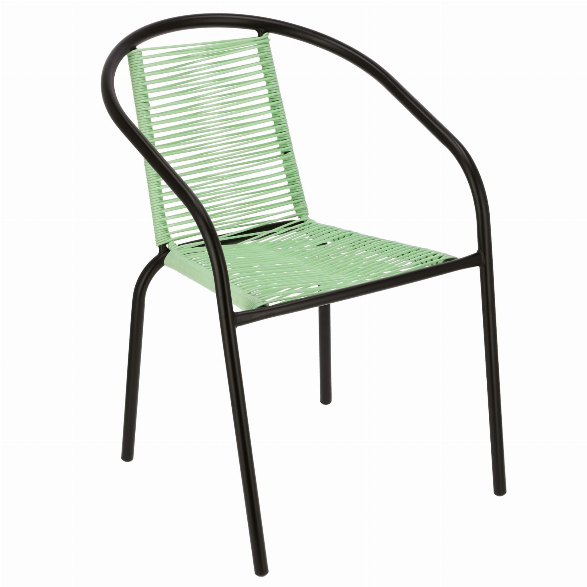Tuinstoel staal met gevlochten zitting – 72 cm – groen