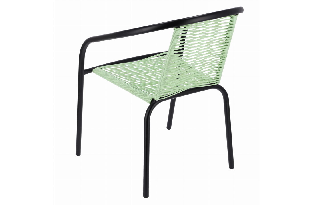 Tuinstoel staal met gevlochten zitting – 72 cm – groen