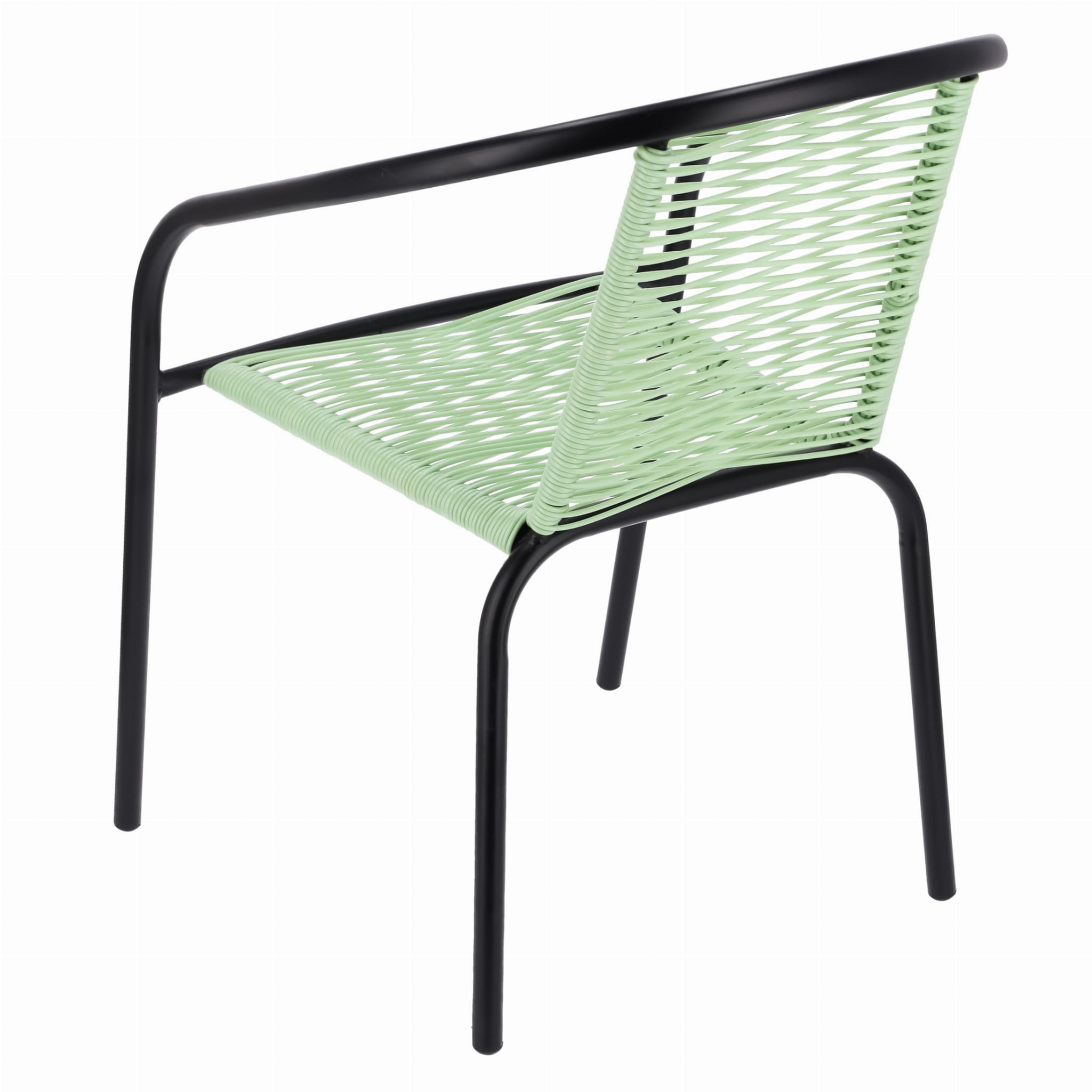Tuinstoel staal met gevlochten zitting – 72 cm – groen