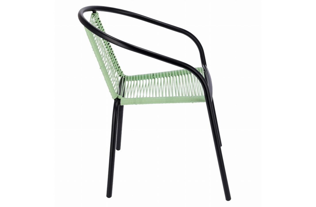 Tuinstoel staal met gevlochten zitting – 72 cm – groen