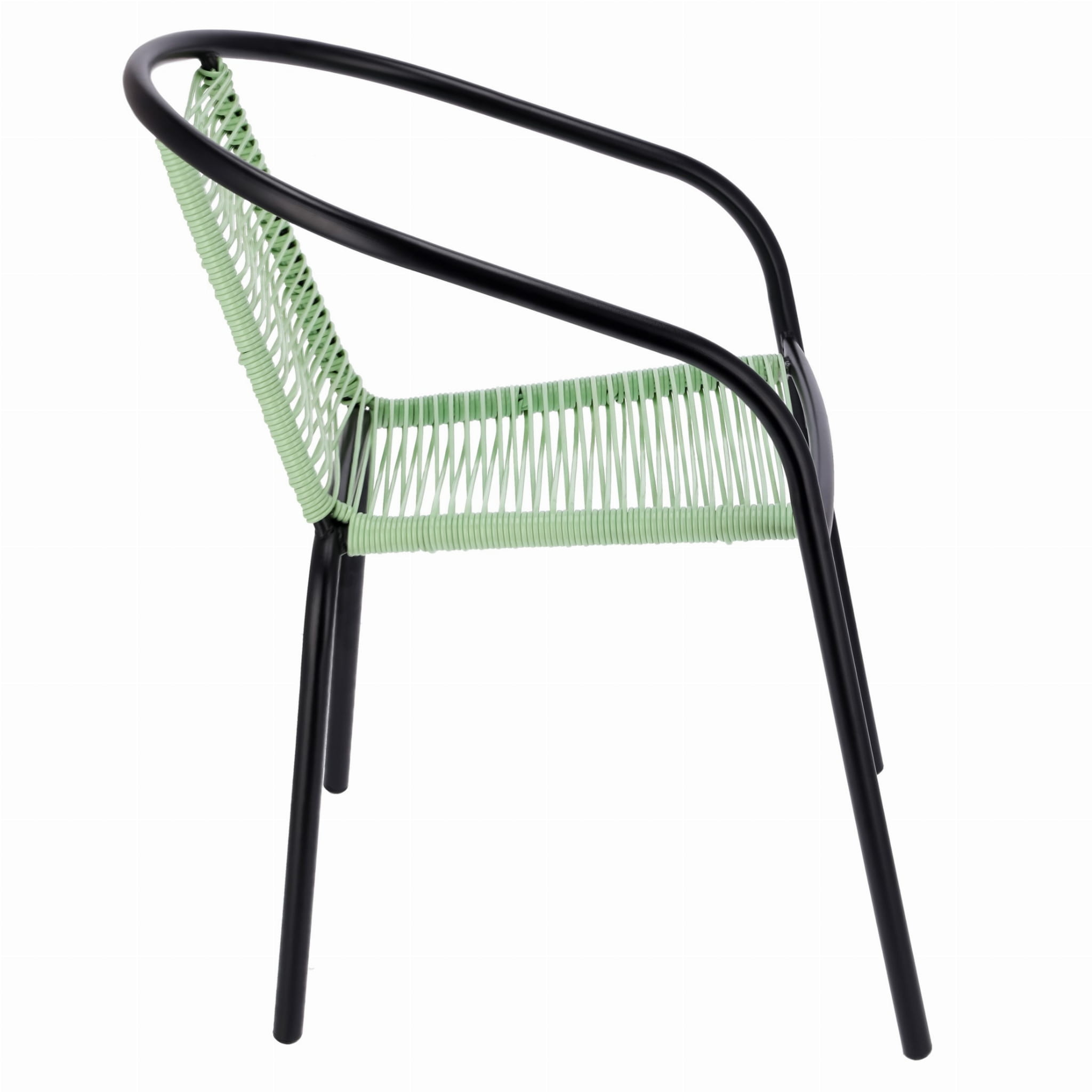 Tuinstoel staal met gevlochten zitting – 72 cm – groen