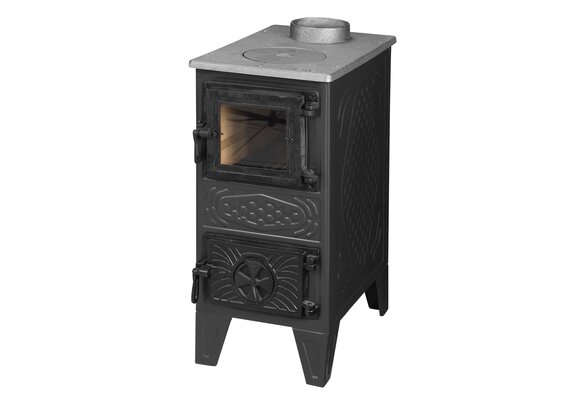 Houtfornuis - houtkachel - zwart - 5,5 kW - verwarmt tot 50 m²