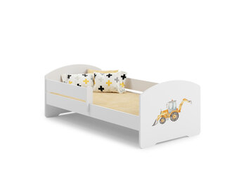 Kinderbed met matras en uitvalbeveiliging – 160x80 cm – tractor