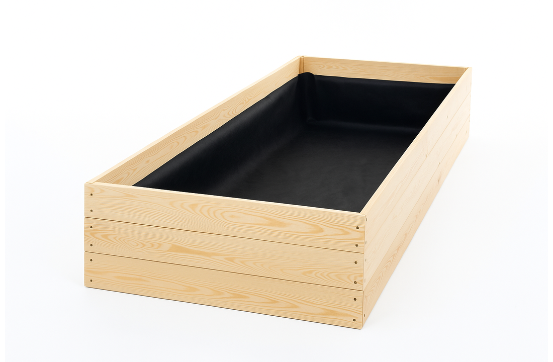 Moestuinbak - kweekbak - 200x80x27 cm - hout - met gronddoek