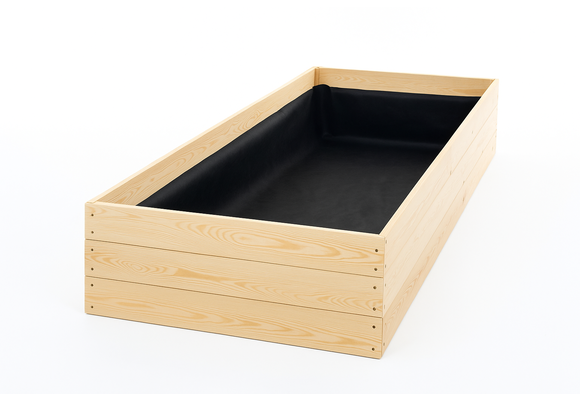 Moestuinbak - kweekbak - 200x80x27 cm - hout - met gronddoek