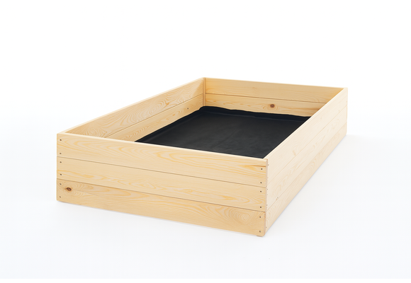 Moestuinbak - kweekbak - 200x120x27 cm - hout - met gronddoek