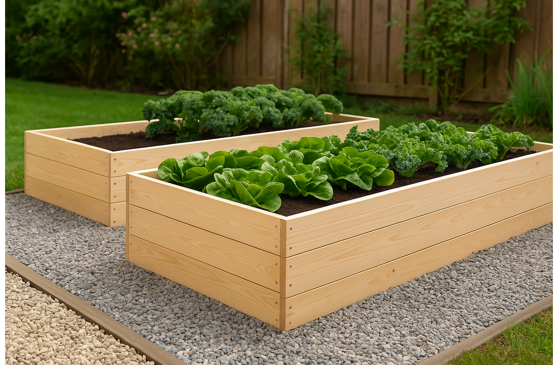 Moestuinbak - kweekbak - 240x80x27 cm - hout - met gronddoek