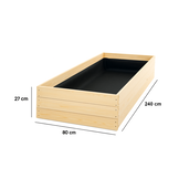 Moestuinbak - kweekbak - 240x80x27 cm - hout - met gronddoek