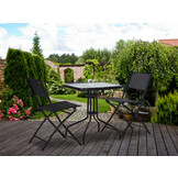 Tuintafel - 60cm - gehard glas - zwart