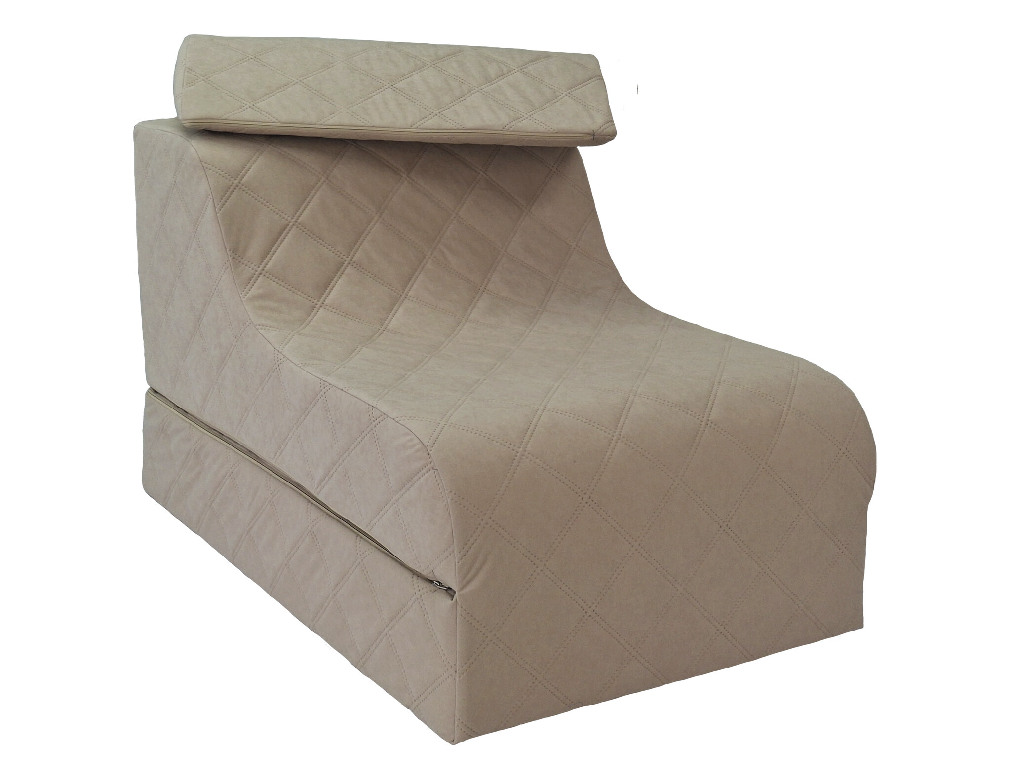 Opvouwbaar matras - logeermatras en zitstoel in één - beige