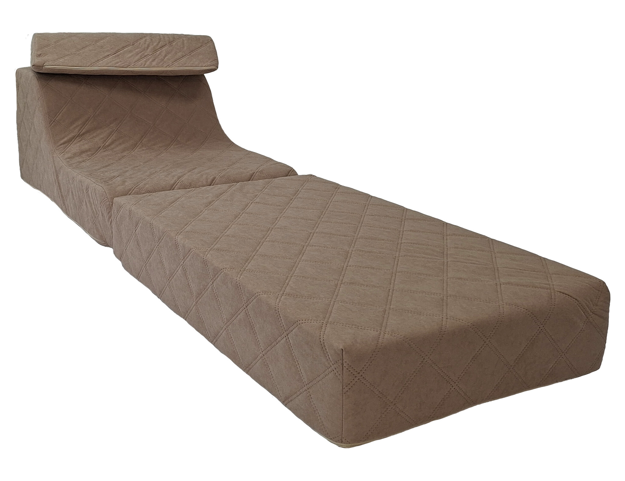 Opvouwbaar matras - logeermatras en zitstoel in één - bruin