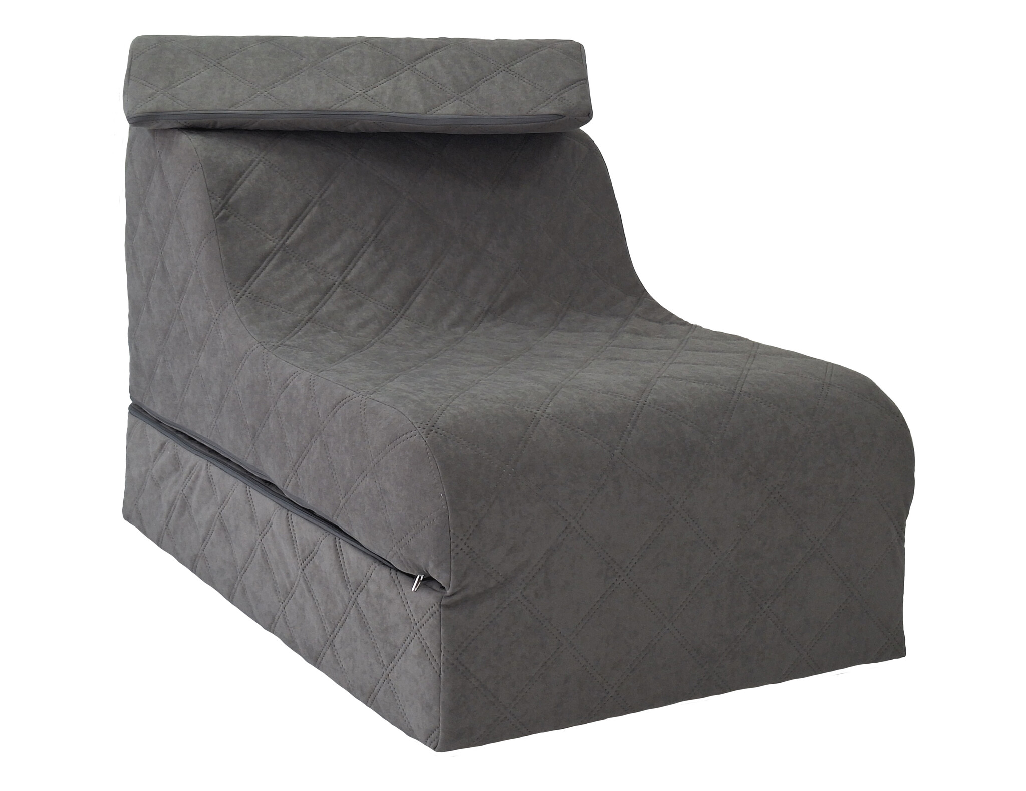 Opvouwbaar matras - logeermatras en zitstoel in één - grijs