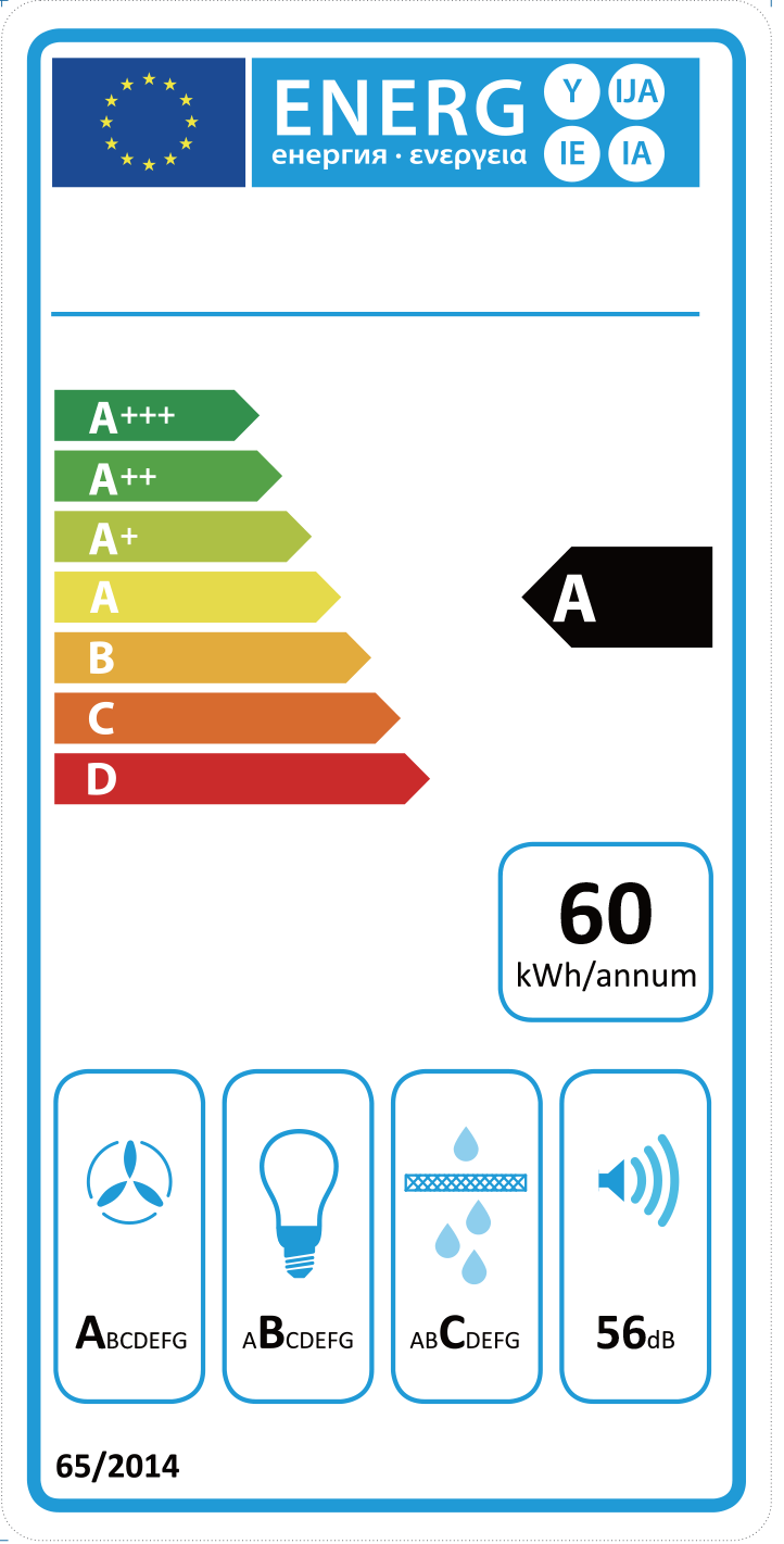 Afzuigkap - RVS met gebogen glas – 650 m³/u – 3 standen – LED