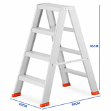 Huishoudtrap - ladder - 2x 4 treden - aluminium - 95 cm hoog