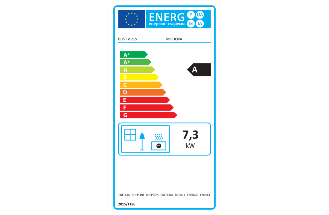 Houtkachel Modena - met gietijzeren verwarmingsplaat – 7,3 kW