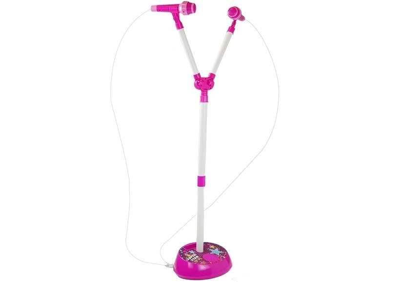 Microfoon kind - duo set met standaard - roze