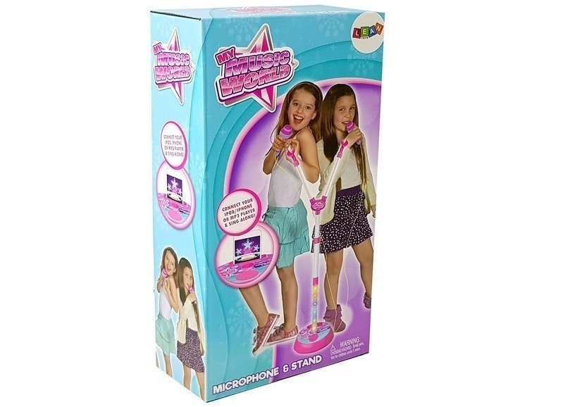 Microfoon kind - duo set met standaard - roze