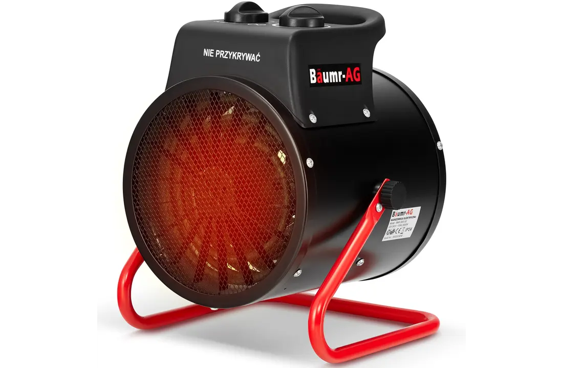 Werkplaatskachel 2,5 kW - ventilatorkachel met thermostaat