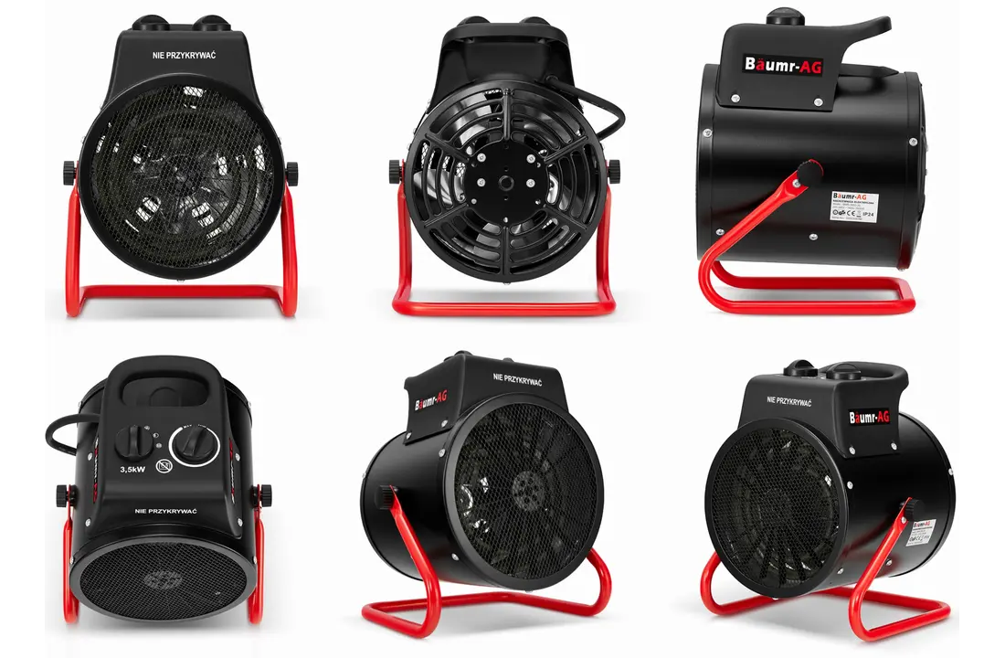 Werkplaatskachel 3,5 kW - ventilatorkachel met thermostaat