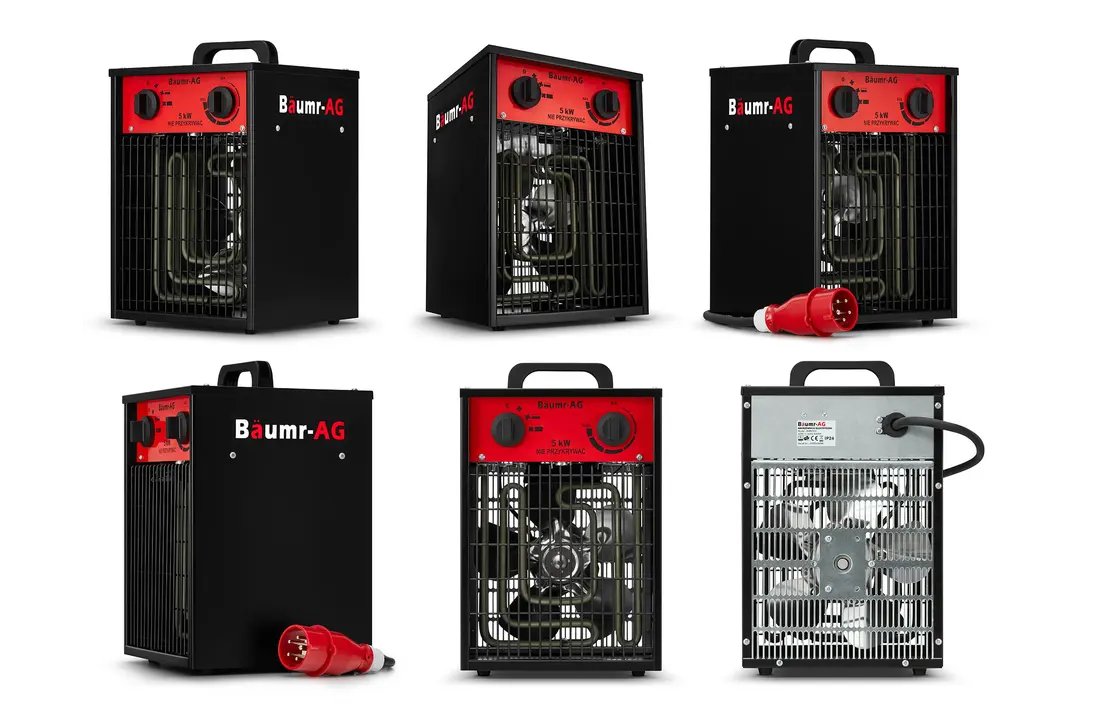 Werkplaatskachel 5 kW - ventilatorkachel met thermostaat