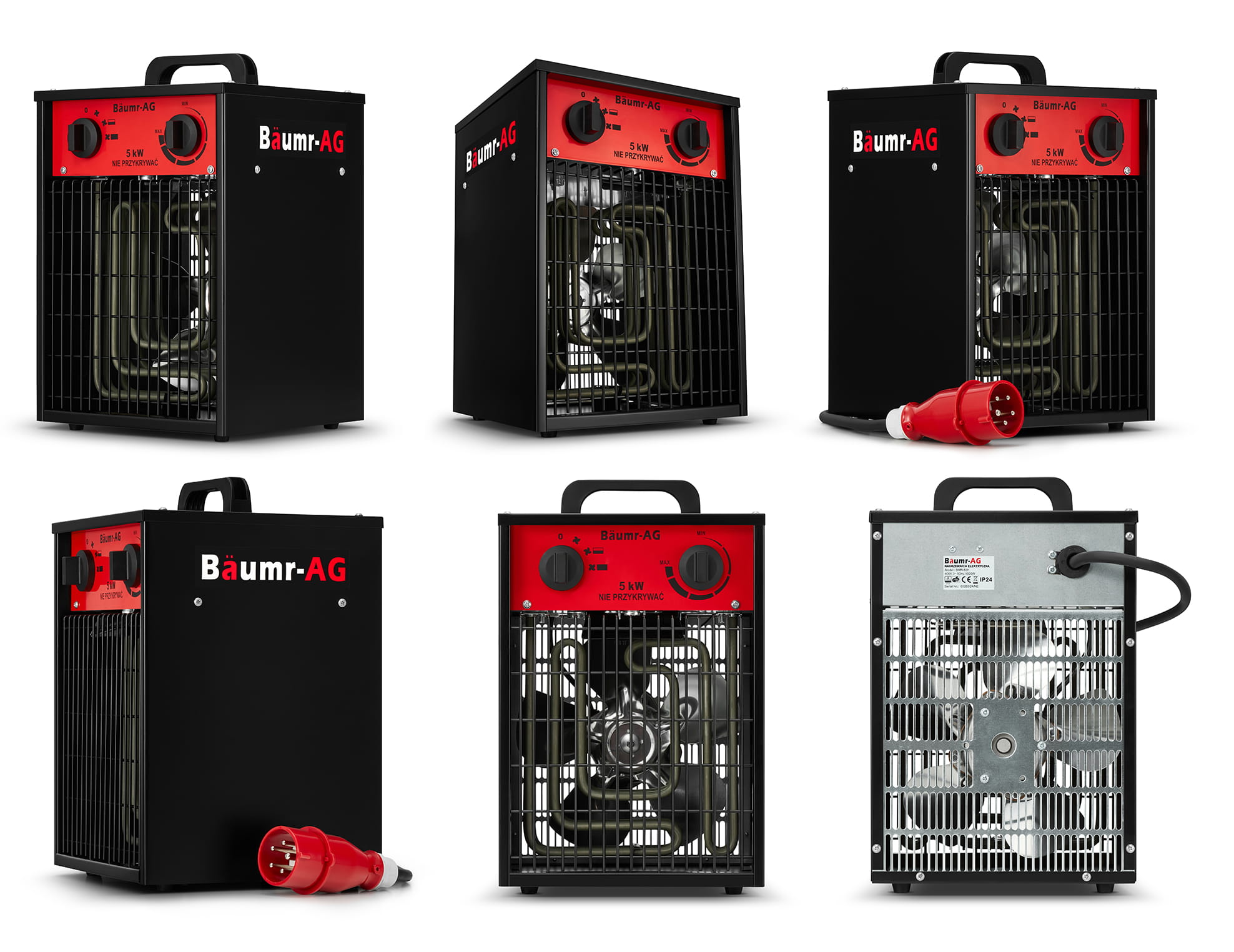 Werkplaatskachel 5 kW - ventilatorkachel met thermostaat