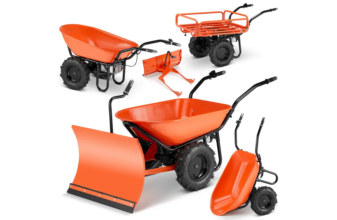 Elektrische kruiwagen - 3 in 1 - 120L - tot 260 kg - oranje