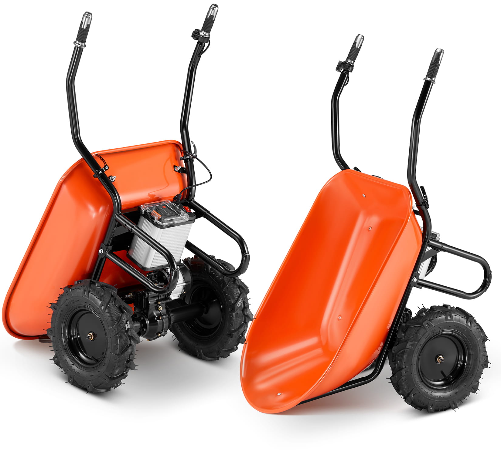 Elektrische kruiwagen - 3 in 1 - 120L - tot 260 kg - oranje