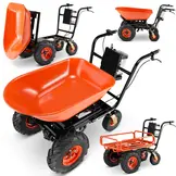 Elektrische kruiwagen - 2 in 1 - 120L - tot 300 kg - oranje