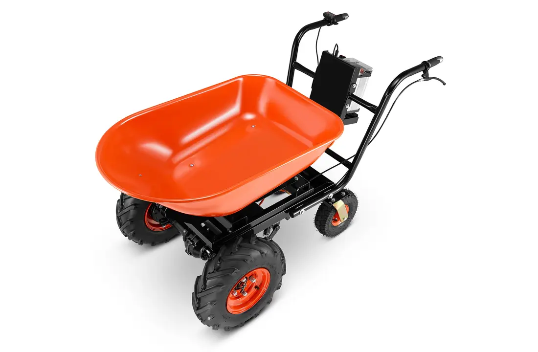 Elektrische kruiwagen - 2 in 1 - 120L - tot 300 kg - oranje