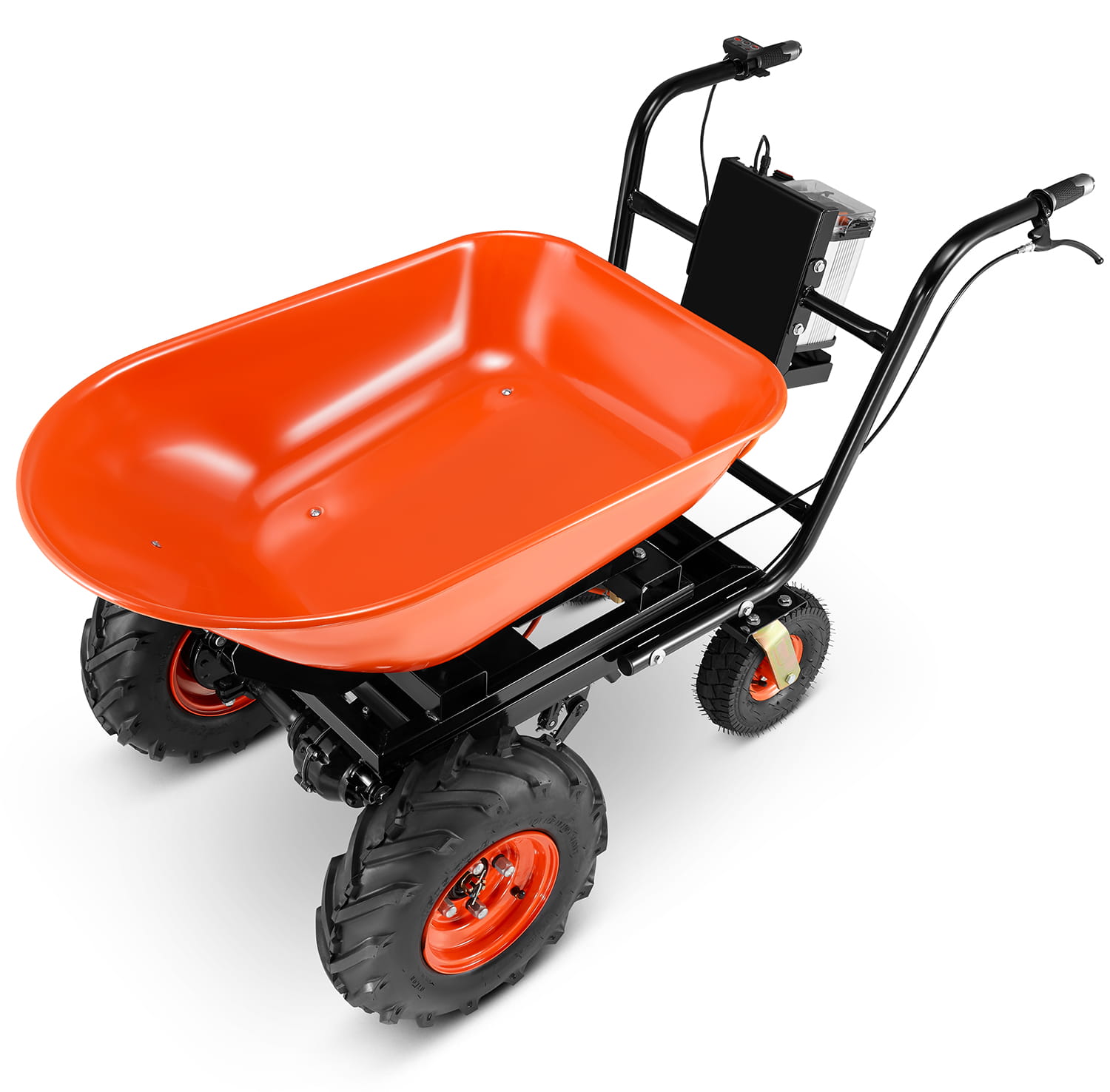 Elektrische kruiwagen - 2 in 1 - 120L - tot 300 kg - oranje