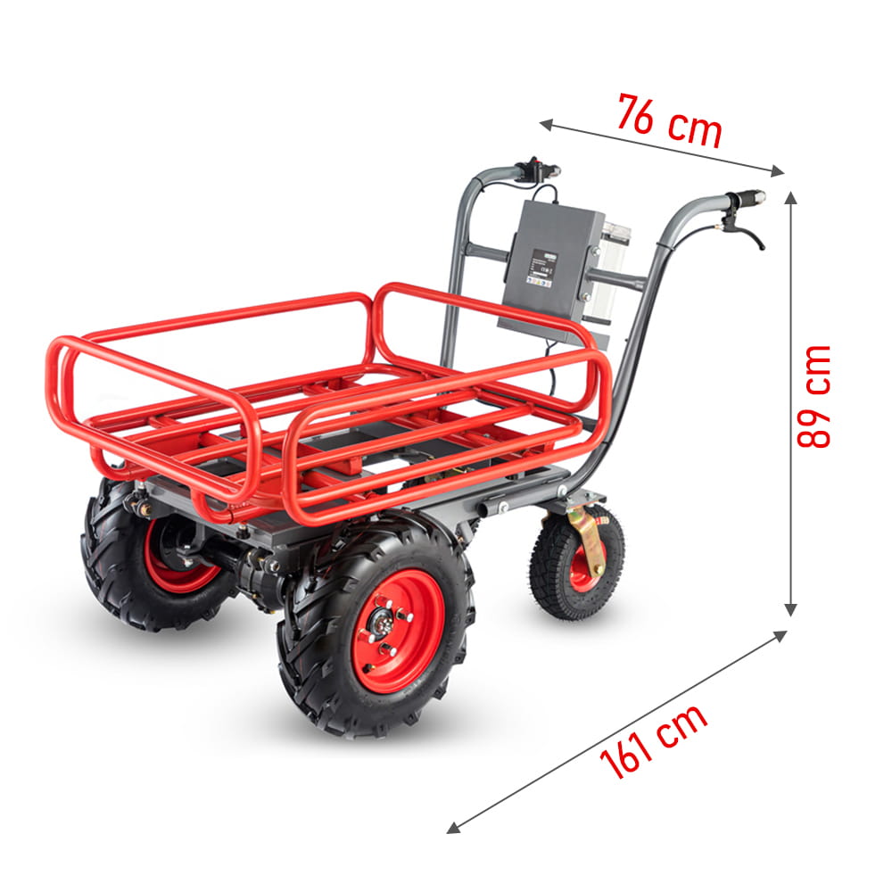 Elektrische kruiwagen - 2 in 1 - 120L - tot 300 kg - oranje