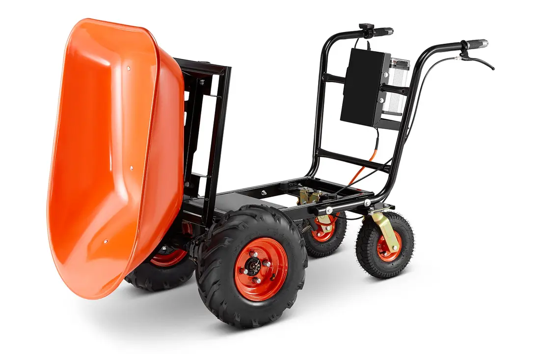 Elektrische kruiwagen - 2 in 1 - 120L - tot 300 kg - oranje
