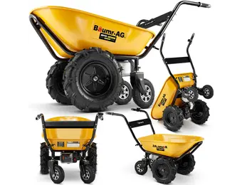 Elektrische kruiwagen - dumper - 100L - tot 260 kg - geel zwart