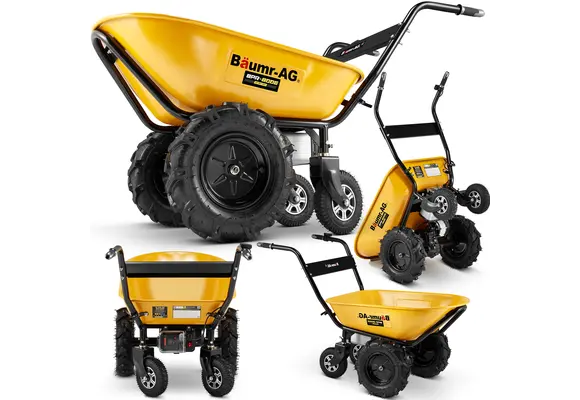 Elektrische kruiwagen - dumper - 100L - tot 260 kg - geel zwart