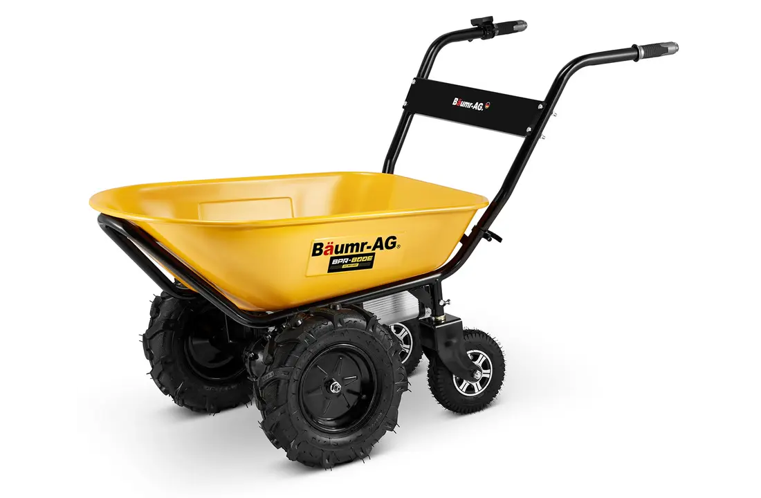 Elektrische kruiwagen - dumper - 100L - tot 260 kg - geel zwart