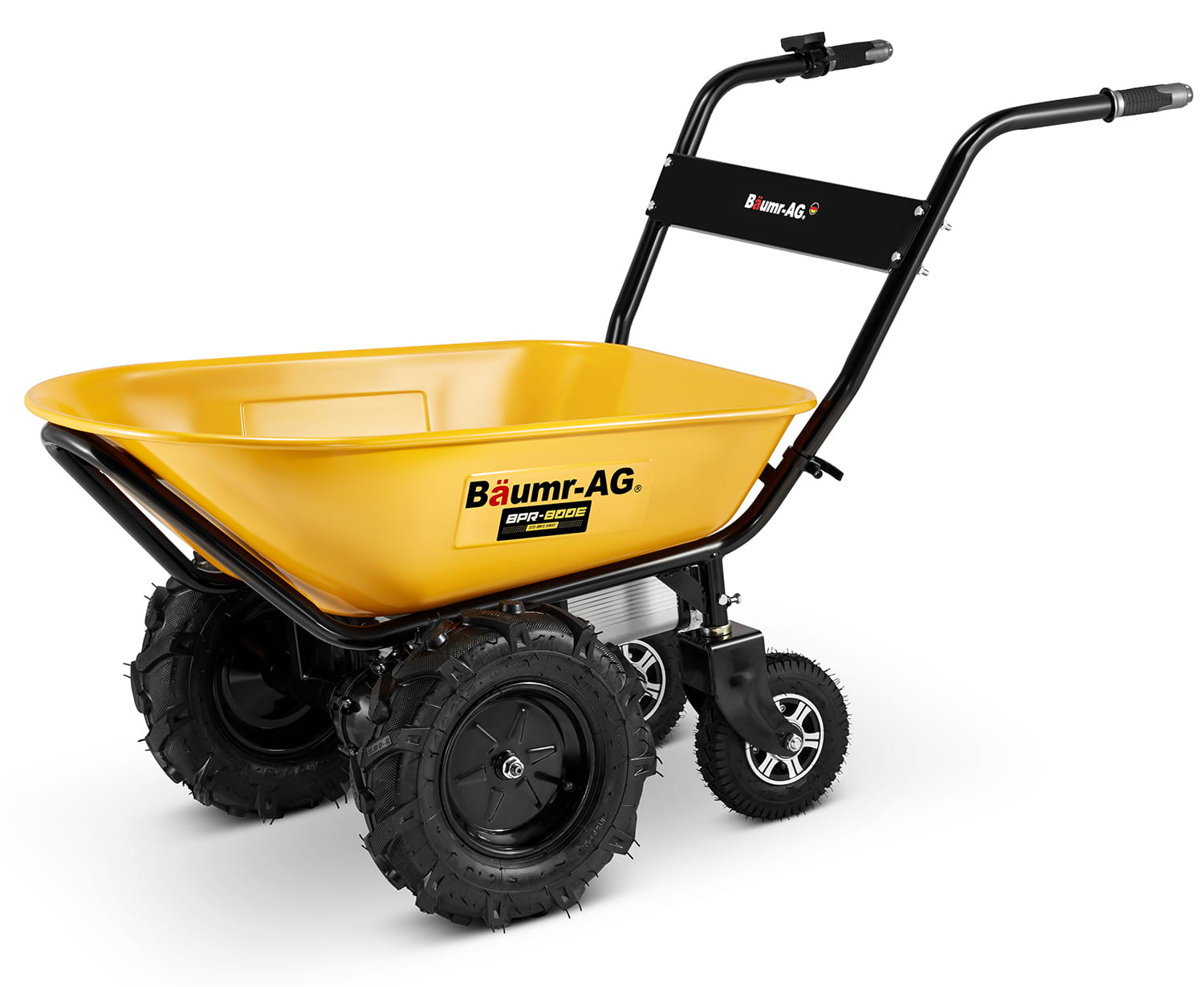 Elektrische kruiwagen - dumper - 100L - tot 260 kg - geel zwart