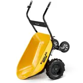 Elektrische kruiwagen - dumper - 100L - tot 260 kg - geel zwart