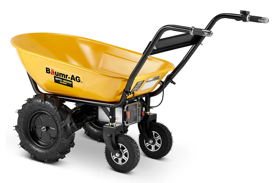 Elektrische kruiwagen - dumper - 100L - tot 260 kg - geel zwart