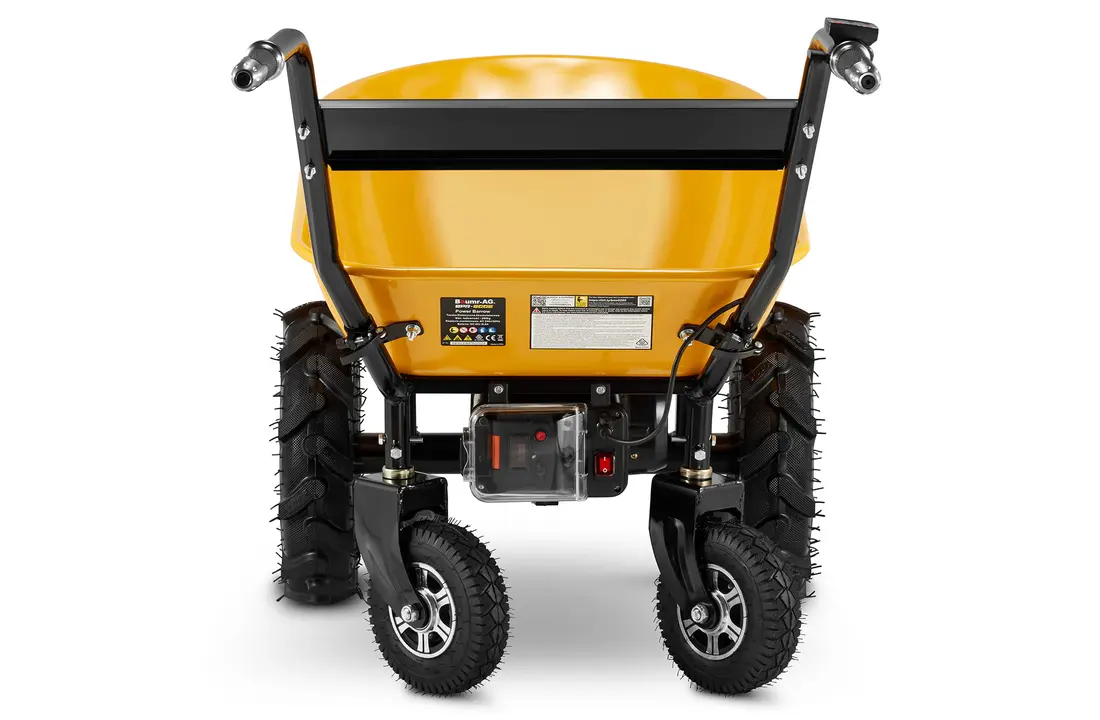 Elektrische kruiwagen - dumper - 100L - tot 260 kg - geel zwart