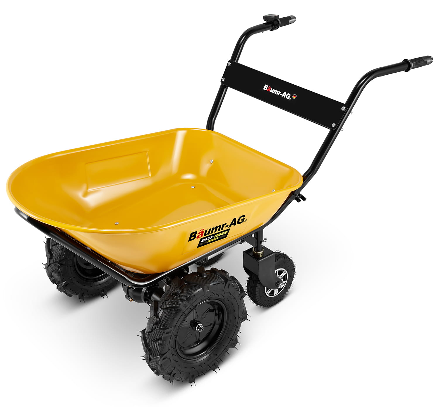 Elektrische kruiwagen - dumper - 100L - tot 260 kg - geel zwart