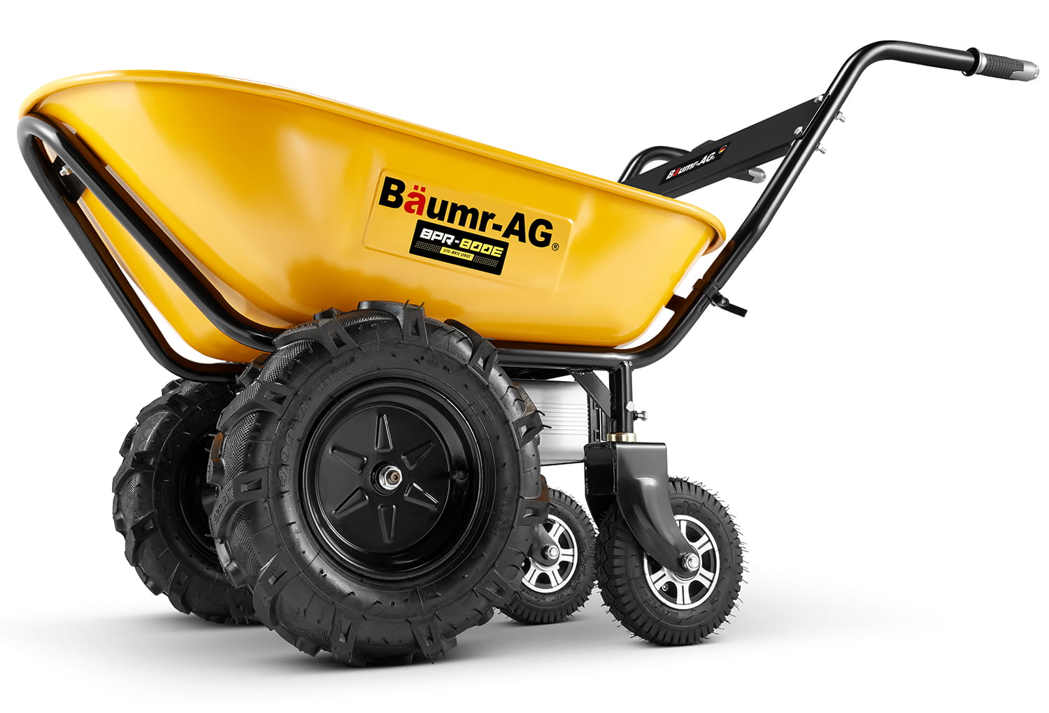 Elektrische kruiwagen - dumper - 100L - tot 260 kg - geel zwart