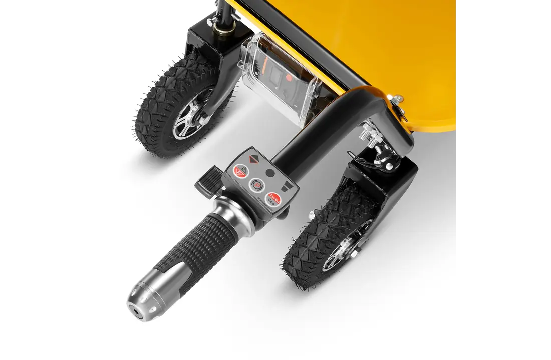 Elektrische kruiwagen - dumper - 100L - tot 260 kg - geel zwart