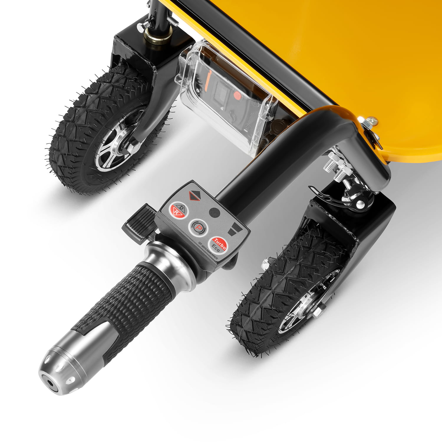 Elektrische kruiwagen - dumper - 100L - tot 260 kg - geel zwart