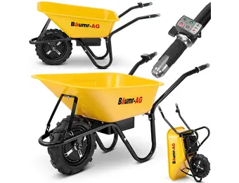 Elektrische kruiwagen - 100L - tot 180 kg - 500 W - geel zwart