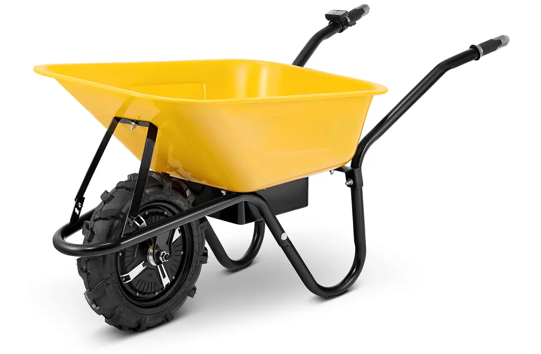 Elektrische kruiwagen - 100L - tot 180 kg - 500 W - geel zwart