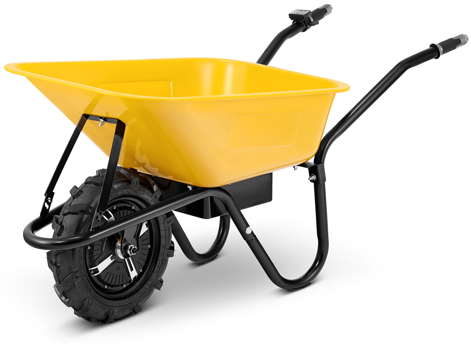 Elektrische kruiwagen - 100L - tot 180 kg - 500 W - geel zwart